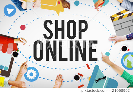 Shop Online E-commerce Marketing Business Concept 21068902