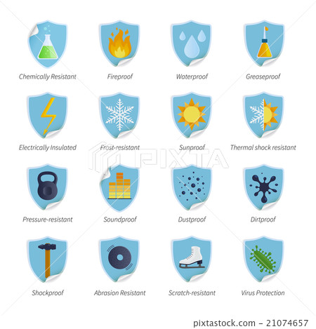 Protection Proof Flat Color Stickers 21074657