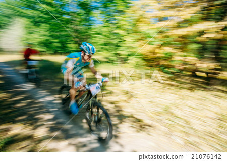 Abstract motions blur background - mountain Bike 21076142