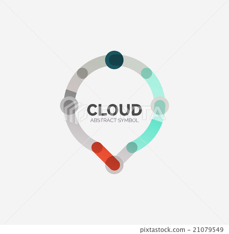 Flat linear design speech cloud logo. Talk bubble Flat linear design speech cloud logo. Talk bubble 21079549