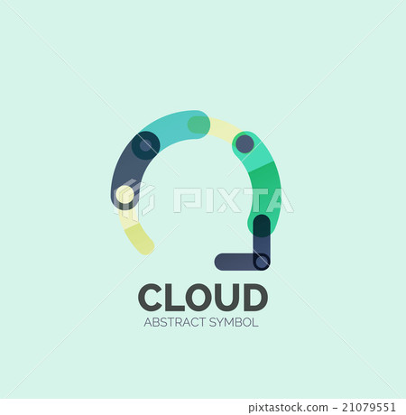 Flat linear design speech cloud logo. Talk bubble Flat linear design speech cloud logo. Talk bubble 21079551