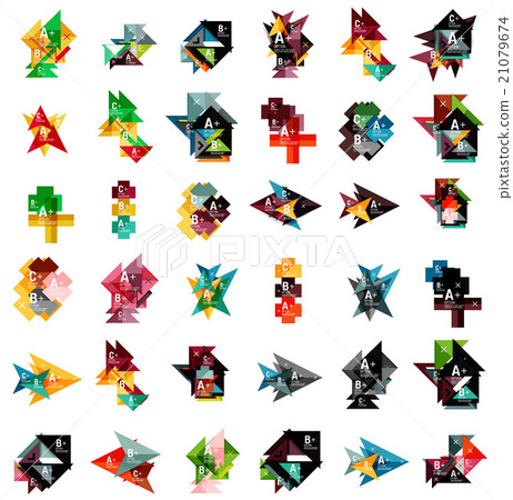 Mega set of geometric web option box banners 21079674