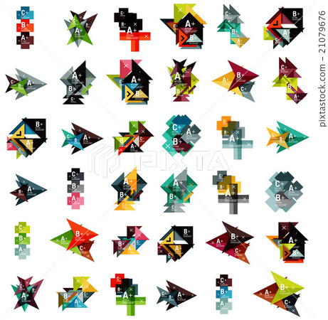 Mega set of geometric web option box banners 21079676