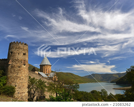 Medieval Ananuri against beautiful landscape Medieval Ananuri against beautiful landscape 21083262