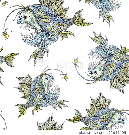 Cute Anglerfish Pattern Cute Anglerfish Pattern 21084406