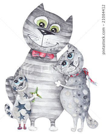 Cute Cat Family Painting Cute Cat Family Painting 21084412