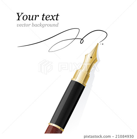 Vector Close up of a fountain pen and signature Vector Close up of a fountain pen and signature 21084930