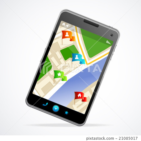 Gps navigator interface and city map Gps navigator interface and city map 21085017