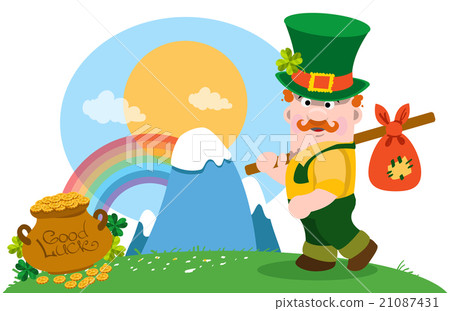 The man with bundle and a pot of gold. 21087431