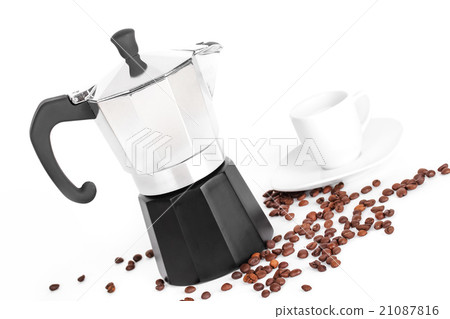 Coffeepot and coffee beans 21087816