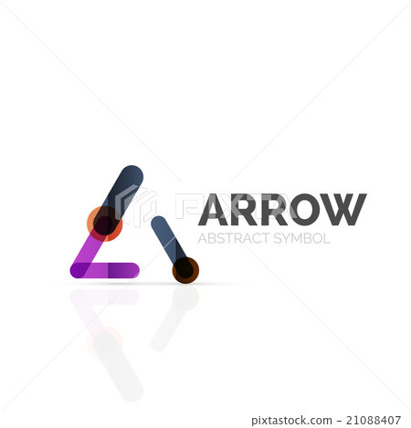 Linear arrow abstract logo, connected multicolored 21088407