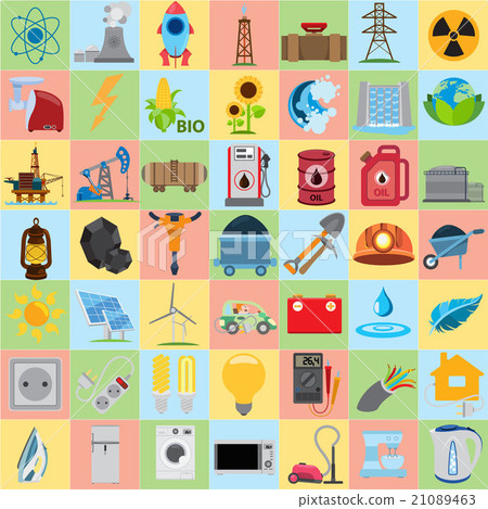 Flat icons of energetics 21089463