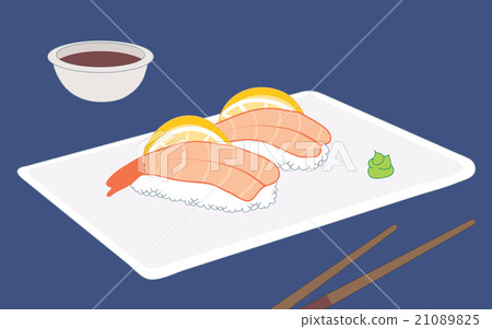 Ebi nigiri, cooked shrimp sushi 21089825