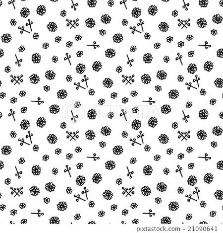 Floral sketch seamless pattern 21090641