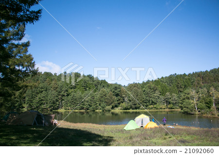Lake camping place (Ina city, Nagano prefecture · Chiyoda lake) Lake camping place (Ina city, Nagano prefecture · Chiyoda lake) 21092060