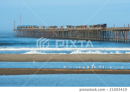 Famous pier at Pimentel. Peru, South America 21093419