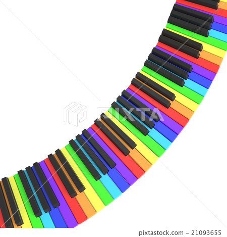 piano keyboard in rainbow colors piano keyboard in rainbow colors 21093655