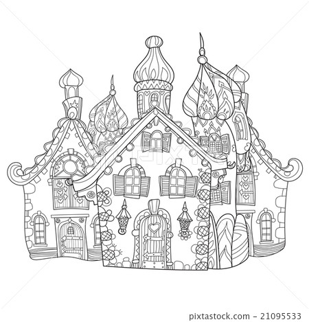 Vector cute fairy tale town doodle Vector cute fairy tale town doodle 21095533
