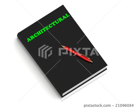 ARCHITECTURAL- of green letters on black book ARCHITECTURAL- of green letters on black book 21096084