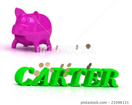 CARTER bright of green letters and rose Piggy CARTER bright of green letters and rose Piggy 21096131