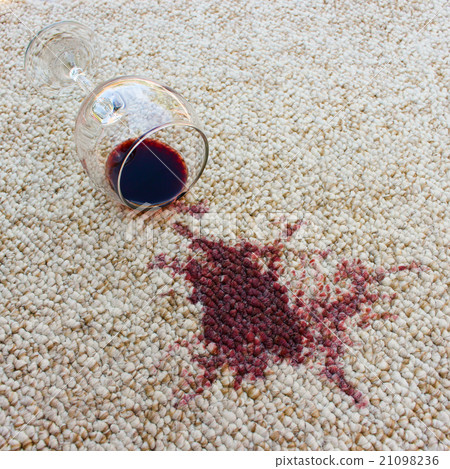glass of red wine fell on carpet  21098236