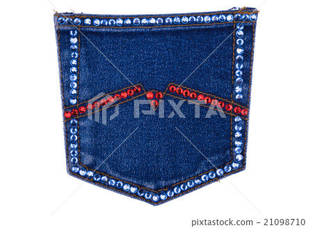 Denim pocket encrusted with rhinestones 21098710