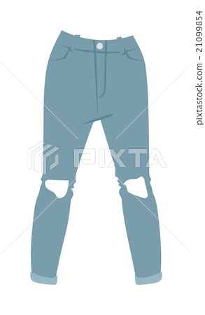 Cartoon jeans trousers details silhouettes 21099854