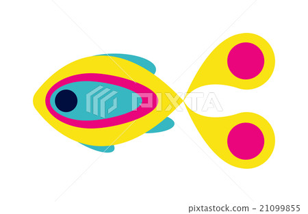 Decorative Fish flat icon vector isolated on white 21099855