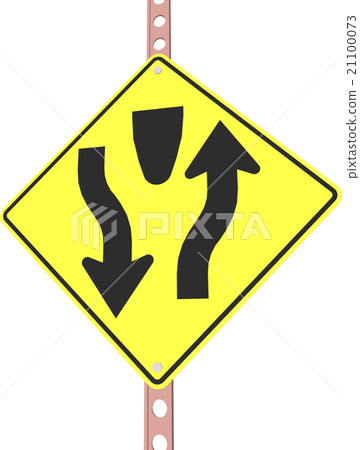 yellow roadsign isolated on white background 21100073