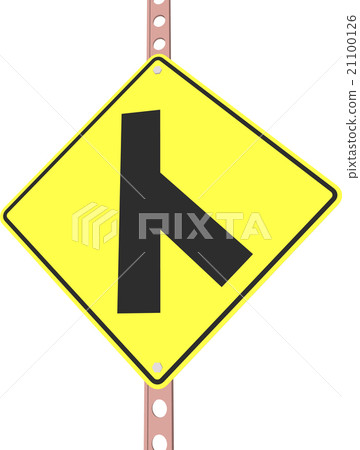 yellow roadsign isolated on white background 21100126