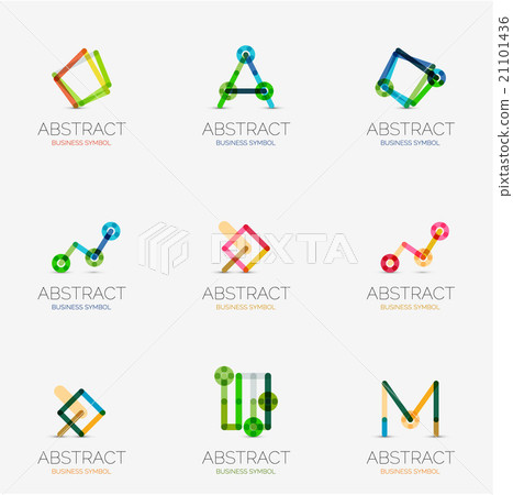 Set of linear abstract geometrical icons and logos 21101436