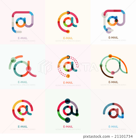 Vector email business symbols or at signs logo set Vector email business symbols or at signs logo set 21101734