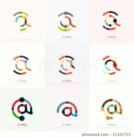 Vector email business symbols or at signs logo set - Stock Illustration ...