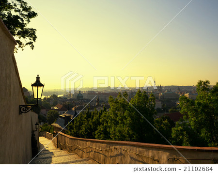 Beautiful landscape of Prague in sunrise time Beautiful landscape of Prague in sunrise time 21102684
