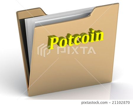 Potcoin- bright color letters on a gold folder Potcoin- bright color letters on a gold folder 21102870