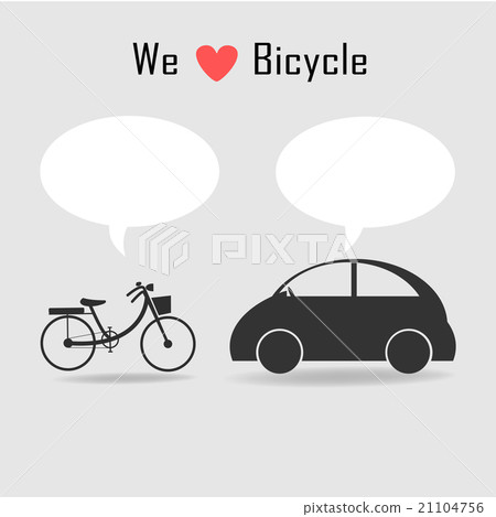 bicycle and car icons with grey background 21104756