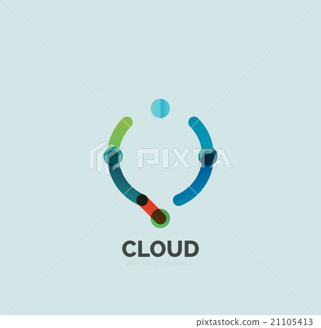 Flat linear design speech cloud logo. Talk bubble Flat linear design speech cloud logo. Talk bubble 21105413