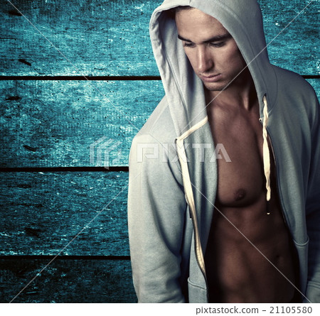 sporty man on abstract texture 21105580