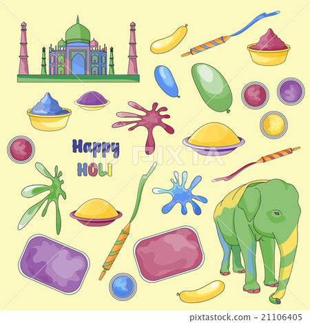 Illustration set of Holi element Illustration set of Holi element 21106405