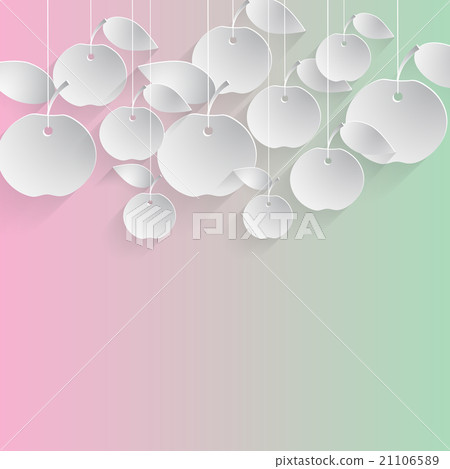 Paper Apples with Drop Shadows.  21106589
