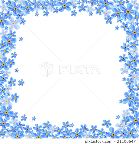 Vector frame with blue forget-me-not flowers Vector frame with blue forget-me-not flowers 21106647