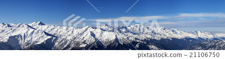 Large panoramic view on snowy mountains Large panoramic view on snowy mountains 21106750