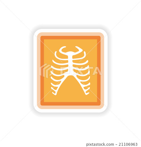 paper sticker on white background X-rays of ribs 21106963