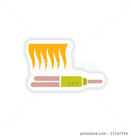 stylish paper sticker on white background hair stylish paper sticker on white background hair 21107358