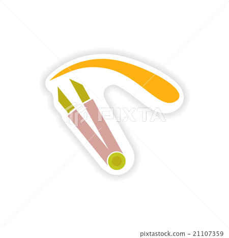 stylish paper sticker on white background eyebrow 21107359