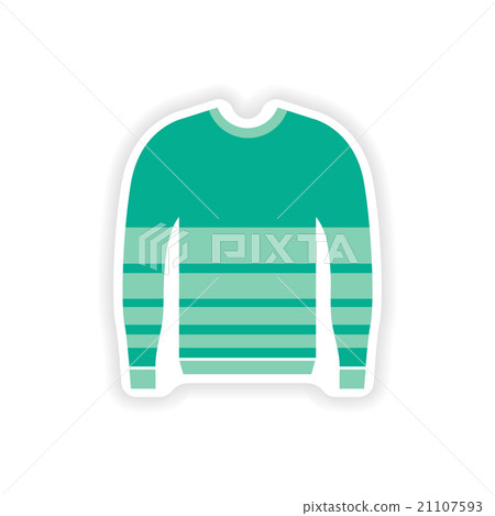 stylish paper sticker on white background sweater 21107593