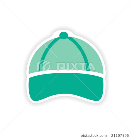 Simple Cap Sticker stylish paper sticker on white background cap - Stock Illustration ...