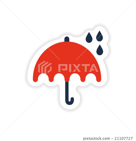paper sticker British umbrella on white background 21107727
