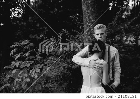 groom gently embracing his bride groom gently embracing his bride 21108151