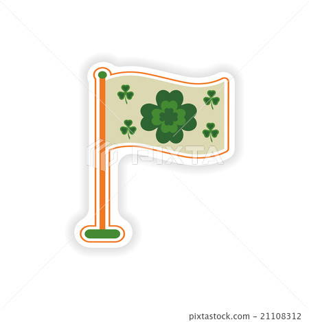 stylish paper sticker on white background flag stylish paper sticker on white background flag 21108312